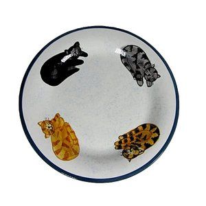 Creatively Yours Cat Kitten Hand Painted Karen De Alwis Small Plate Calico Pet